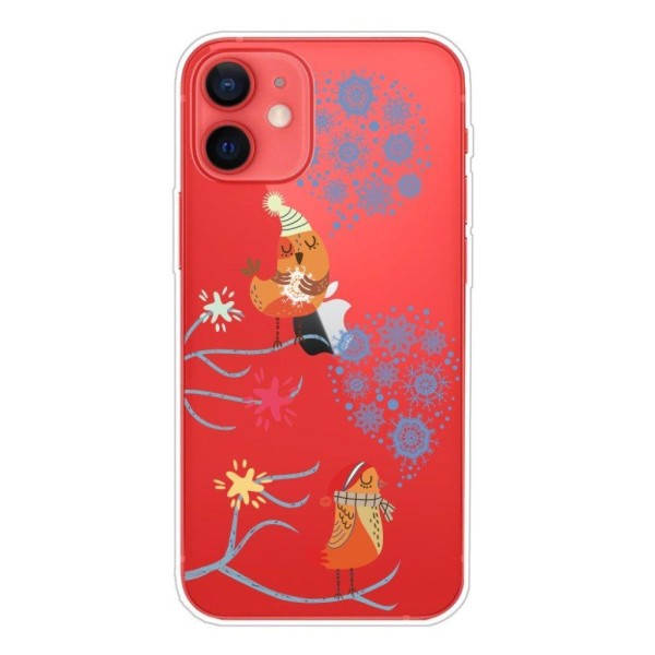 Christmas iPhone 12 Mini fodral - Singing Birds Brun