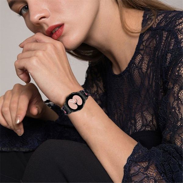 Samsung Galaxy Watch 5 / 5 Pro / 4 urrem i resin-stil - Sort / Lyserød Black