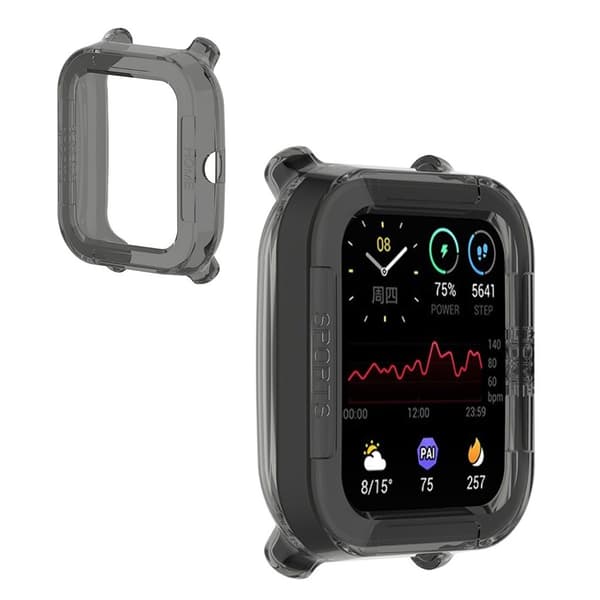 Amazfit GTS 2 Mini / Pop pro simpelt TPU-cover - Gennemsigtig Sort Black