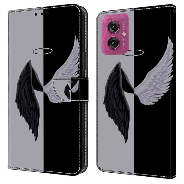 Wonderland Motorola Moto G55 flip etui - Sort / Sort Black