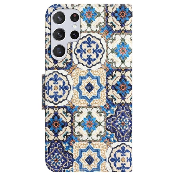 Wonderland Samsung Galaxy S22 Ultra Flippetui - Retro Totem Multicolor