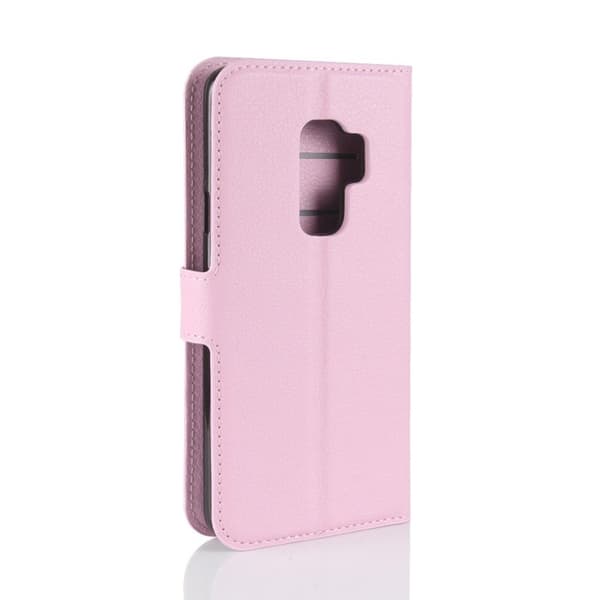 Samsung Galaxy S9 Plus Etui laget av kunstlær og silikon - Lys rosa Pink