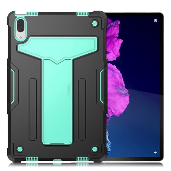 Lenovo Tab P11 Pro T-format silikonfodral med kickstand - Svart / Cyan Svart