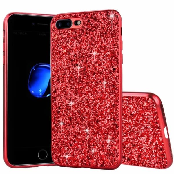 Glitter iPhone SE 2020 deksel - Rød Red