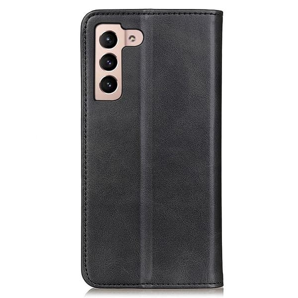Flip Etui med Pung i Ægte Læder til Samsung Galaxy S23 - Sort Black