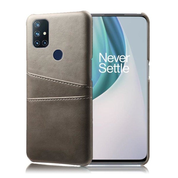 OnePlus Nord N10 5G skal med korthållare - Silver/Grå Silvergrå