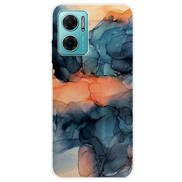 Marble design Xiaomi Redmi Note 11E cover - Orange Mellem De Blå Nuancer Multicolor