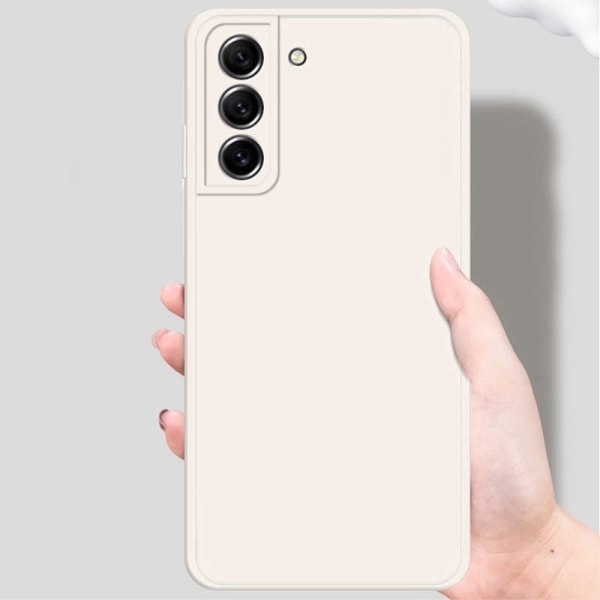 Avfasat gummerat droppskydd för Samsung Galaxy S21 FE - Beige Brun