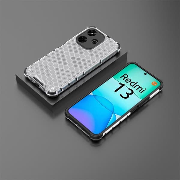Bofink Honeycomb Xiaomi Redmi 13 cover - Grå Silver grey