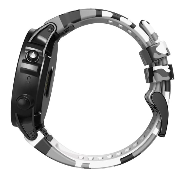 26 mm kamouflagemönstrat klockarmband i silikon för Garmin-klocka - Kamouflage Vit Vit