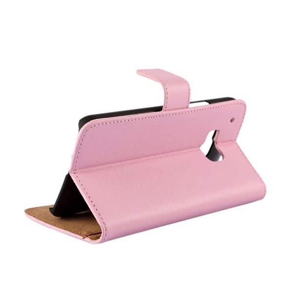 Lönnrot HTC One M9 Ægte Læder Etui Med kortholder - Lyserød Pink