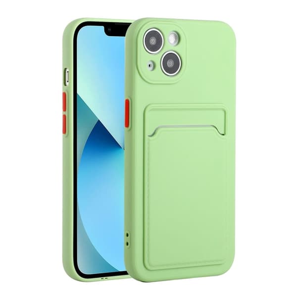 Deksel med Kortholder til iPhone 13 - Lysegrønn Green