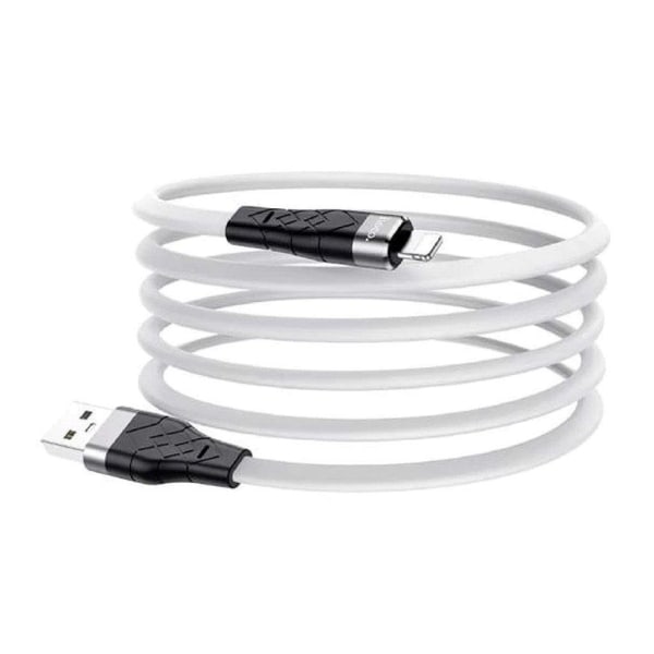 HOCO X53 Angel silicone charging data cable for Lightning - whit Vit