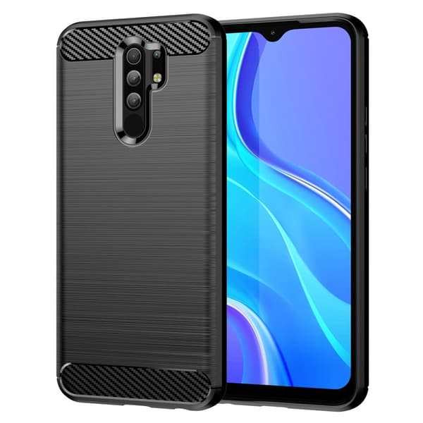 Carbon Flex Etui Xiaomi Poco M2 Reloaded / M2 / Redmi 9 - Svart Black