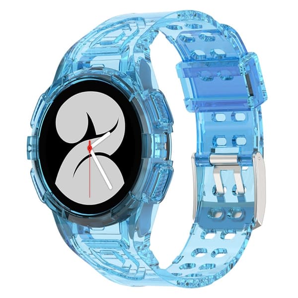 Samsung Galaxy Watch 4 (44mm) klockarmband med fodral - Transparent Blå Blå