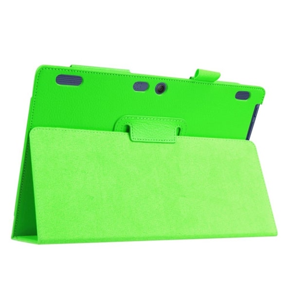 Lenovo Tab 3 10-1 TB-X103F skyddshölje PU läder skyddande litchi textur elastisk ögla - Grön Grön