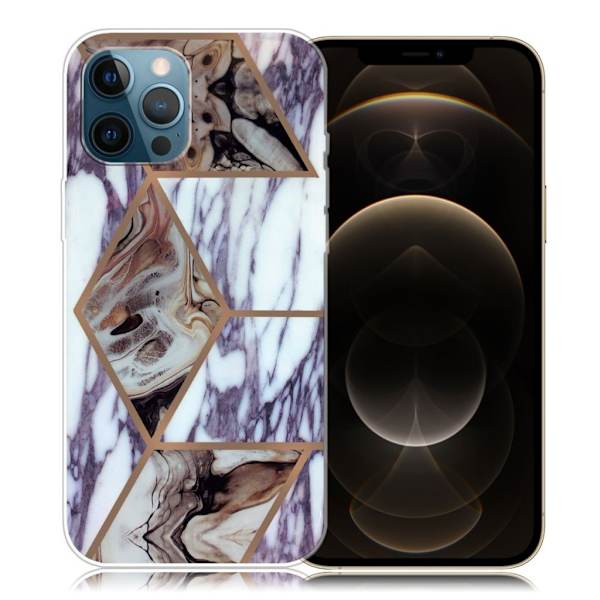 Marble design iPhone 12 Pro Max cover - Blå Og Brun Marmor Multicolor