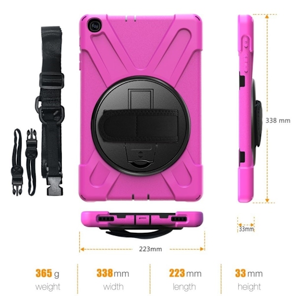 Samsung Galaxy Tab A 10.1 (2019) 360 graders kombinationsfodral i silikon - Ros Rosa