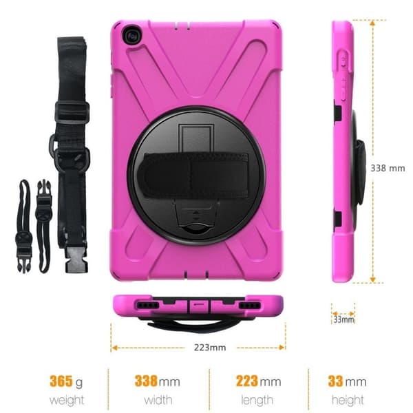 Samsung Galaxy Tab A 10.1 (2019) 360 graders silikon combo deksel  - Rose Pink