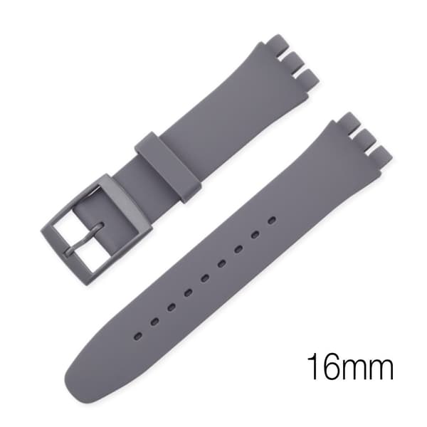 16mm yksinkertainen silikoninen kellonauha - Harmaa Silver grey