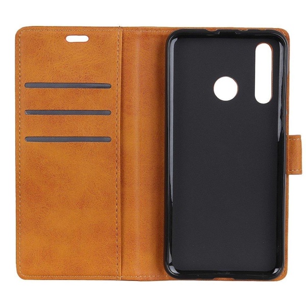 Huawei P30 Lite matta nahkainen flip Suojakotelo - Ruskea Brown