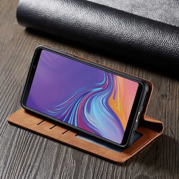 FORWENW Samsung Galaxy A7 (2018) plånboksfodral i läder - brun Brun