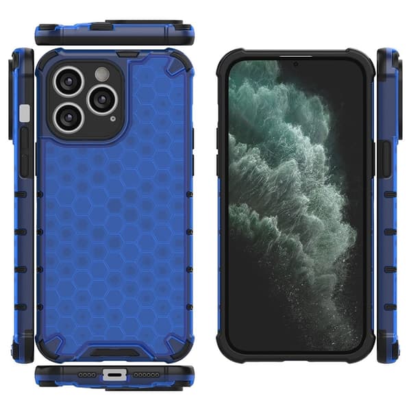 Bofink Honeycomb iPhone 15 Pro Max skal - Blå Blå