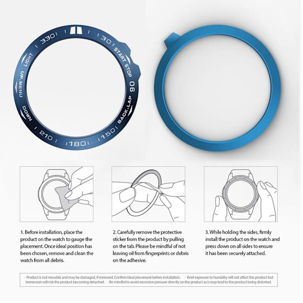 Garmin Fenix ​​5X / 5X Plus rustfritt stål bezel - Blå / Hvit Blue