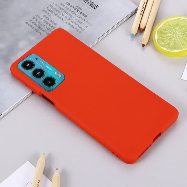 Matte Liquid Silikone Cover til Motorola Edge 20 - Rød Red