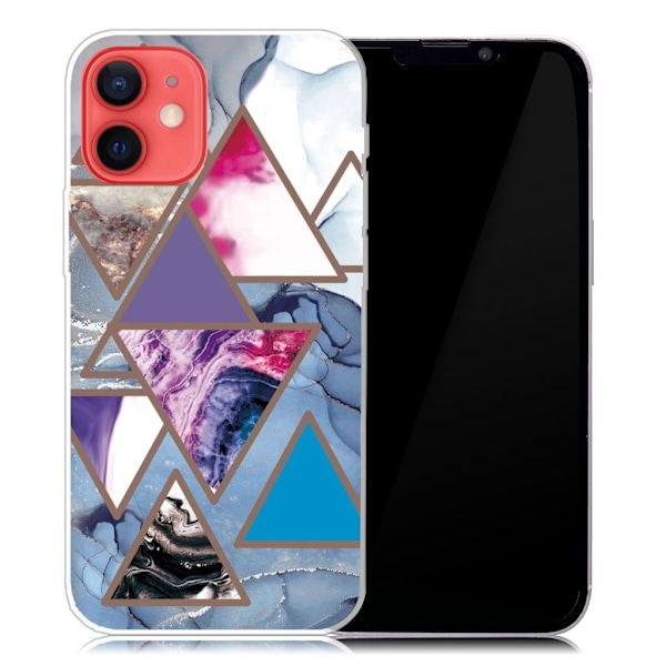 Marble design iPhone 13 Mini cover - Trekantsmønstre I Marmor Multicolor