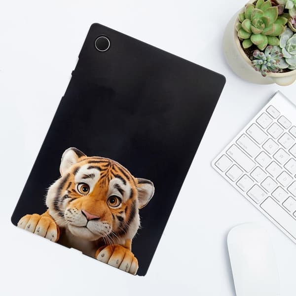Samsung Galaxy Tab A8 10.5 (2021) Case Pattern Printing Slim Flexible Tablet Protective Cover - Little Tiger Brown
