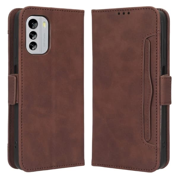Stilfuldt Læder Etui med Pung til Nokia G60 - Brun Brown