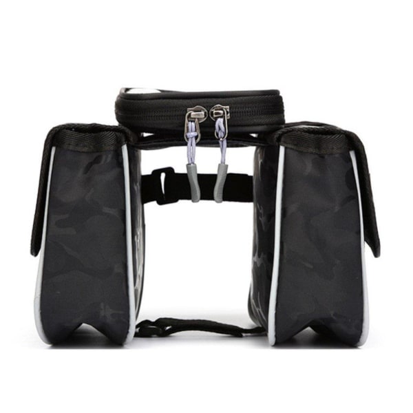 PROMEND MTB touch screen storage bag bike handlebar - Black Camo Black