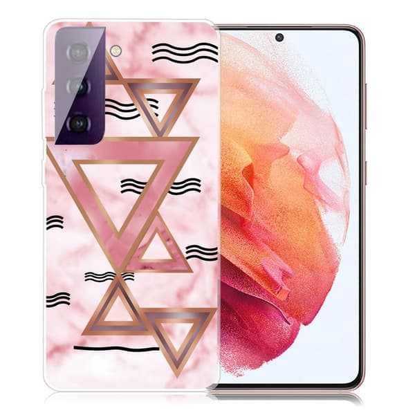 Marble Samsung Galaxy S21 Etui - Rose Colored Trekanter Pink