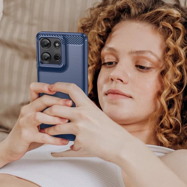 Carbon Flex Motorola Moto G75 kotelot - Sininen Blue