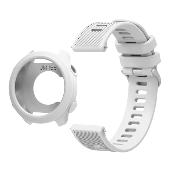 Garmin Forerunner 158 Silicone Replacement Strap Klockarmband med skyddsfodral - Vit Vit
