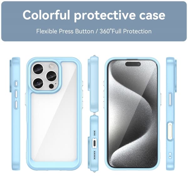Pehmeä ja mattapintainen kuori iPhone 16 Pro - Sininen Blue