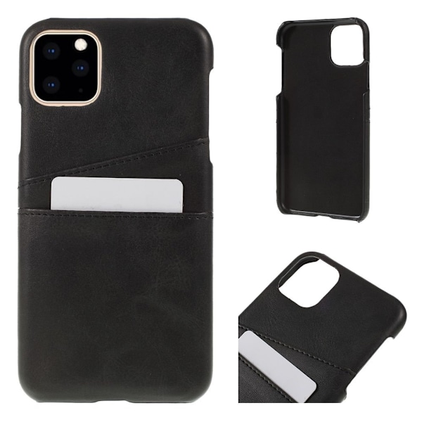 Dual Card etui til iPhone 11 Pro Max - Sort Black