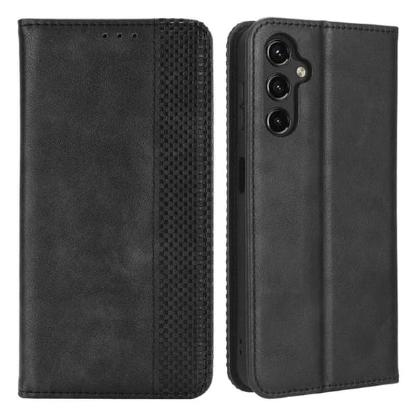 Bofink Vintage Samsung Galaxy A14 Læder Etui - Sort Black