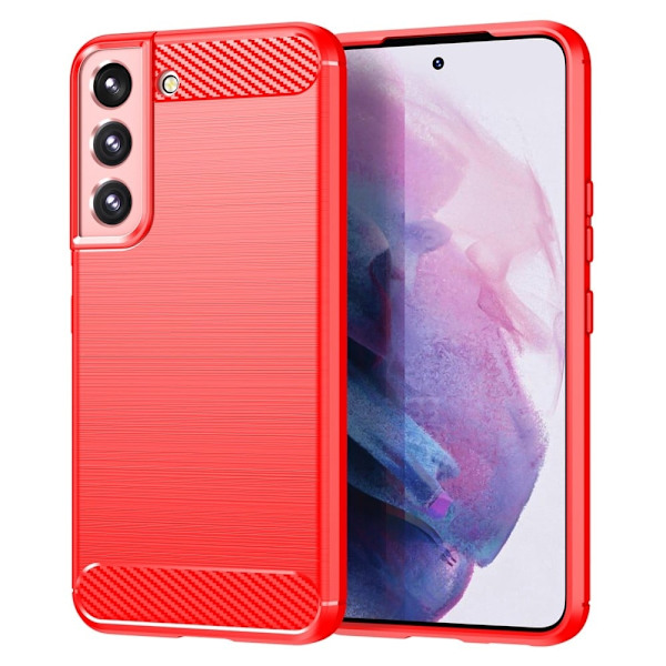 Carbon Flex Suojakotelo Samsung Galaxy S22 Plus - Punainen Red