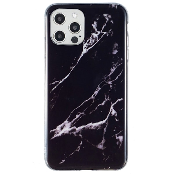 Marble iPhone 12 Pro Max Etui - Svart Black