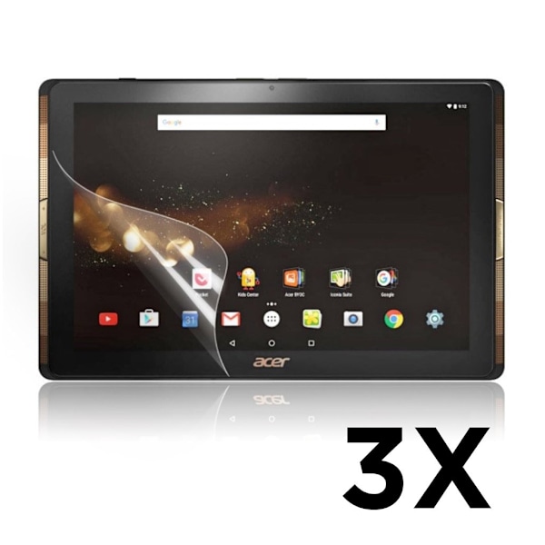 Acer Iconia Tab 10 A3-A40 Ultra klart beskyttelsesfilm 3 stk pakke Transparent