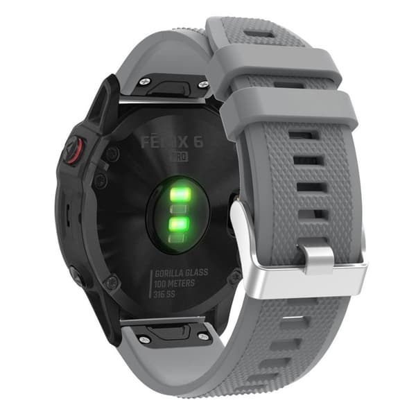 Garmin Fenix ​​6 Stilig Silikon Klokkereim - Grå Silver grey
