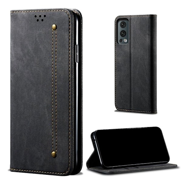 Jeans OnePlus Nord 2 5G flip etui - Sort Black