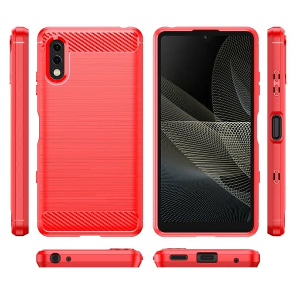 Carbon Flex Suojakotelo Sony Xperia Ace 2 - Punainen Red