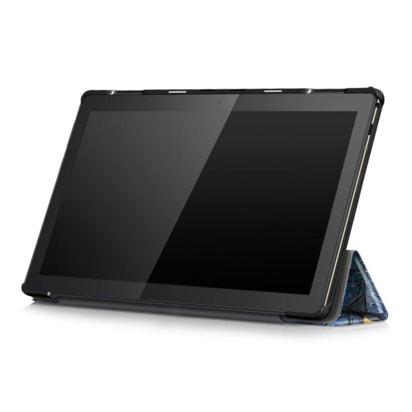 Lenovo Tab M10 tri-fold pattern leather case - Night Sky Blue