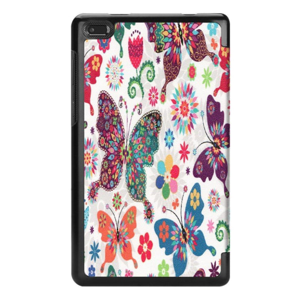 Lenovo Tab E7 kuosillinen tri-fold nahkainen Suojakotelo - Värikkäät Perhoset Multicolor