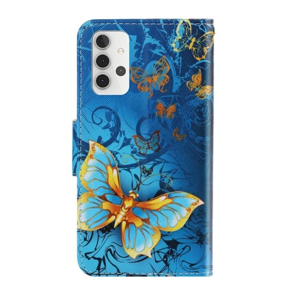 Wonderland Samsung Galaxy A32 Läppäkotelo - Perhonen Blue