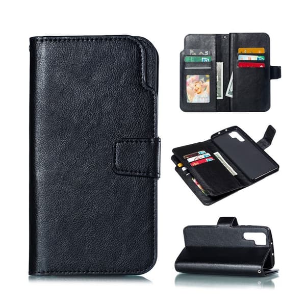 Crazy Horse Huawei P30 Pro læder flip etui - Sort Black