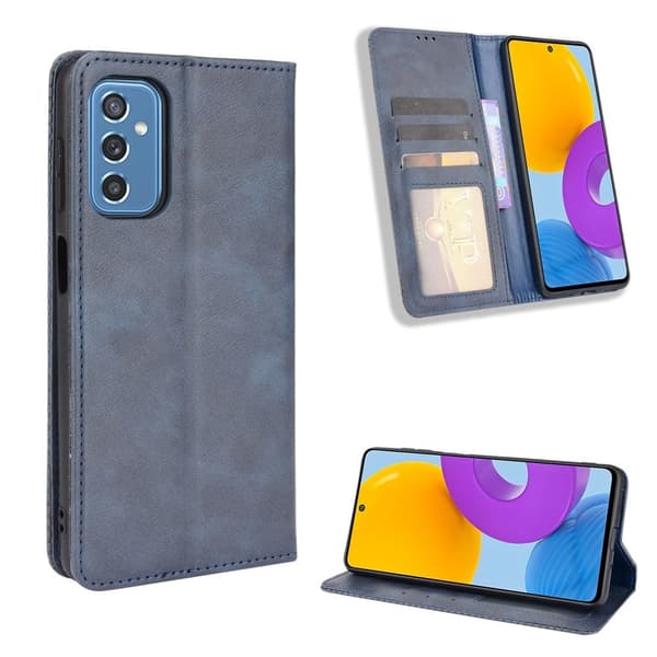 Bofink Vintage Samsung Galaxy M52 5G Læder Etui - Blå Blue
